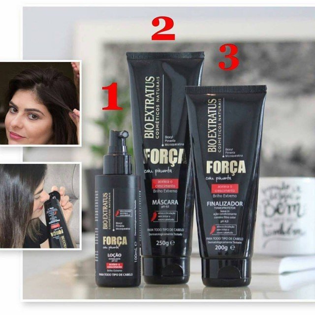 Loção, Máscara e finalizador Força com Pimenta